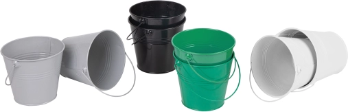 Classic World kolorowe metalowe wiaderka, zestaw 8 szt.