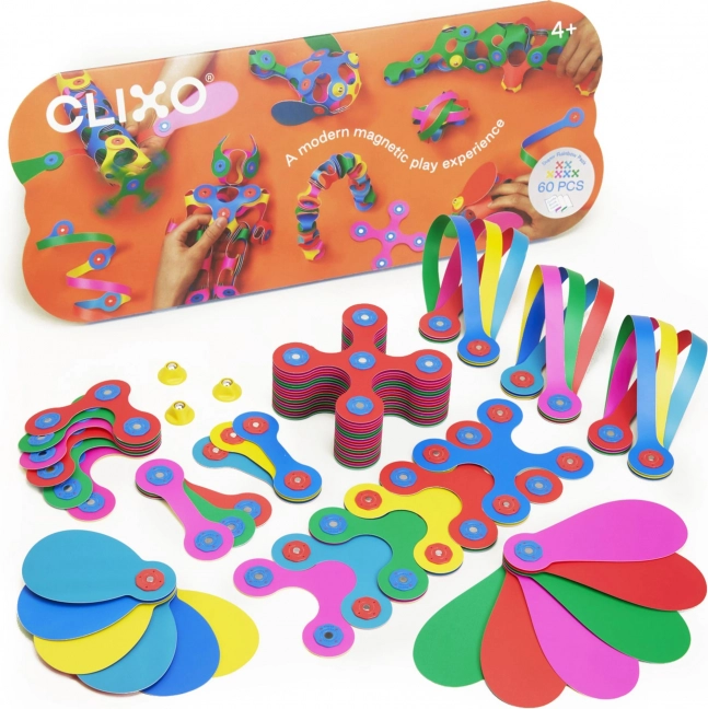 Magnetyczne klocki Clixo Super Rainbow, 60 sztuk