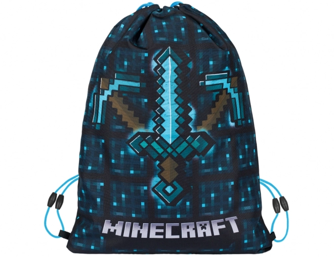 Minecraft 2 zestaw niebieski topór i miecz piórnik i worek