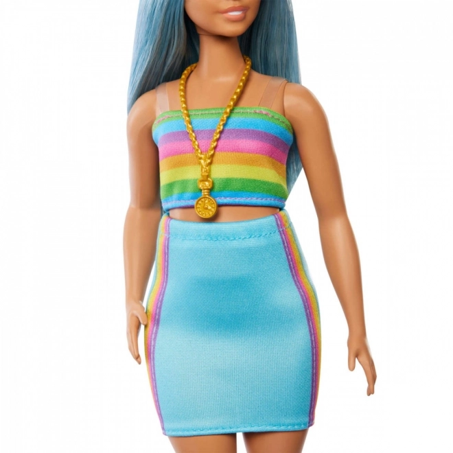 Barbie Fashionistas długie niebieskie włosy