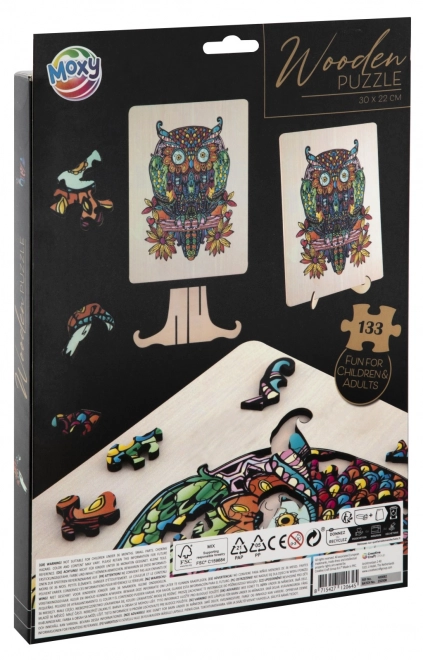 Konturowe puzzle sowa