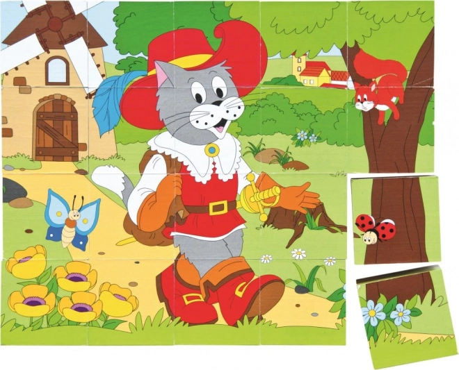 Klocki Puzzle Królewna Śnieżka i Baśnie