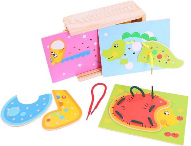 Bigjigs Toys przewlekanie zwierzątek – drewniany zestaw dla dzieci