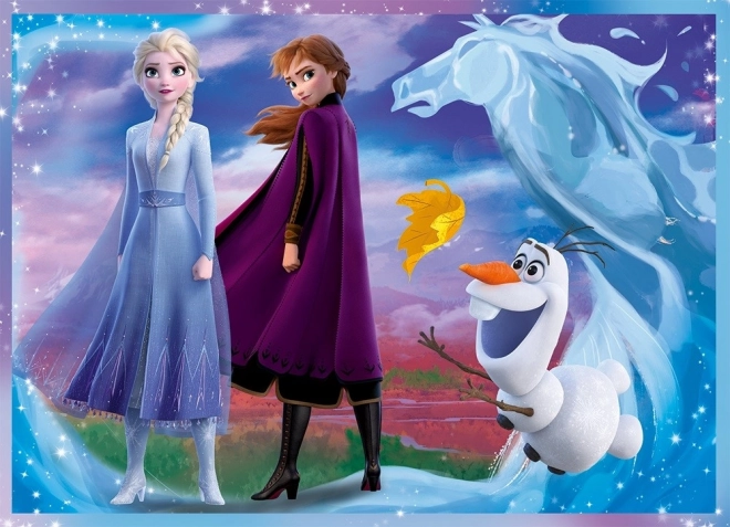 Puzzle 4w1 Kraina lodu II/Frozen II w pudełku 28x28x6cm