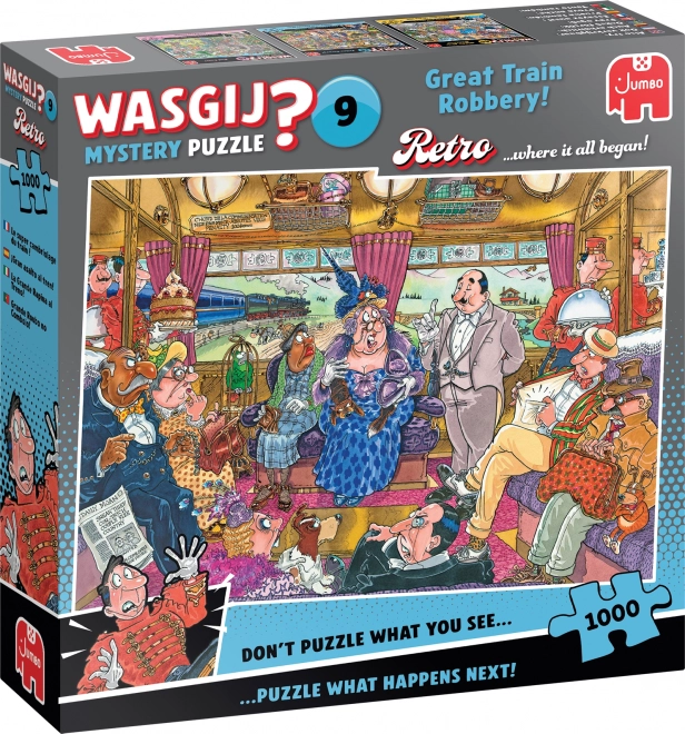 Jumbo Puzzle Wasgij Mystery 9: Wielki napad na pociąg 1000 kawałków