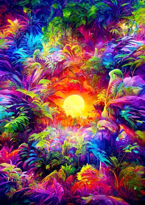 Puzzle Tęczowa dżungla 1000 części