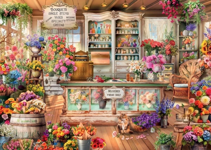 Puzzle Romantyczna Kwiaciarnia 1000 elementów