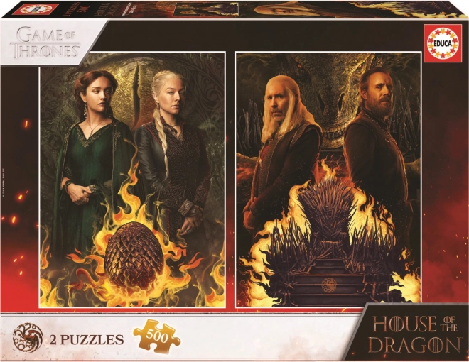 Educa puzzle Ród smoka 2×500 elementów z klejem