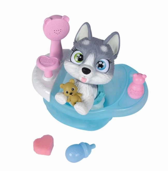 Piesek Husky Pamper Petz w wannie