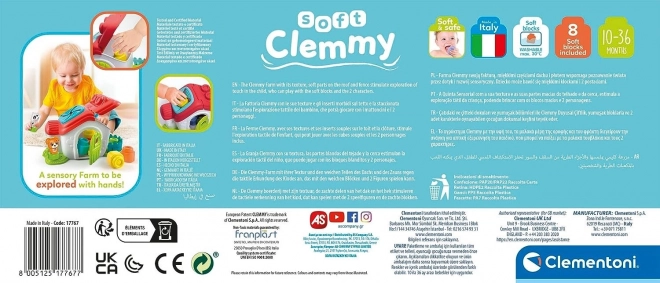Miękka Clemmy - Sensorowa farma z 8 klockami
