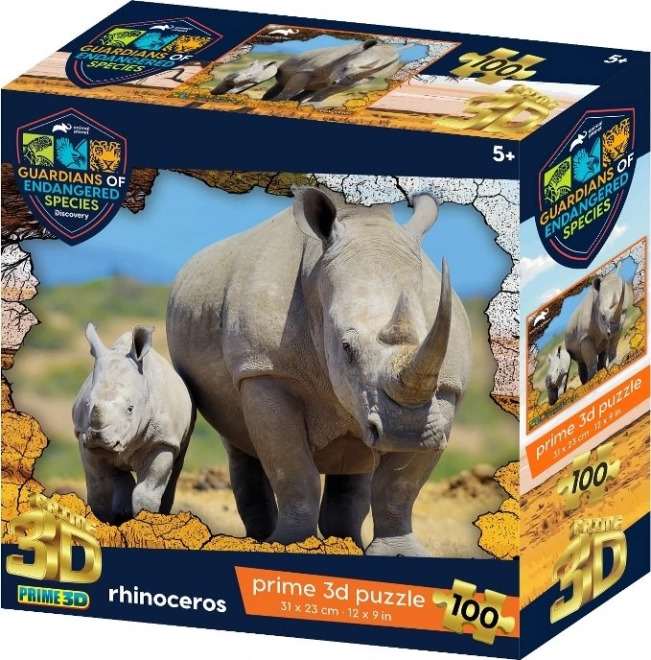 3D puzzle nosorożec 100 elementów