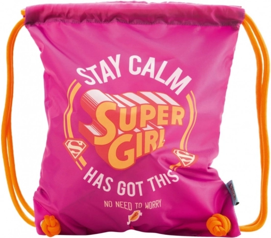 Różowy worek sportowy Super Girl ze ściągaczem