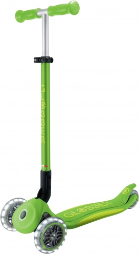 dziecięca trójkołowa hulajnoga GLOBBER Primo Foldable Plus Lights v2 apple green