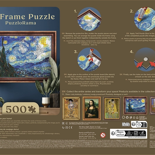 Puzzle z Ramą Gwiaździsta Noc 500 elementów