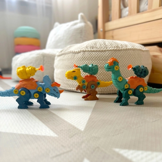 Zestaw do skręcania dinozaurów Woopie 3 szt. z walizką i wiertarko-wkrętarką