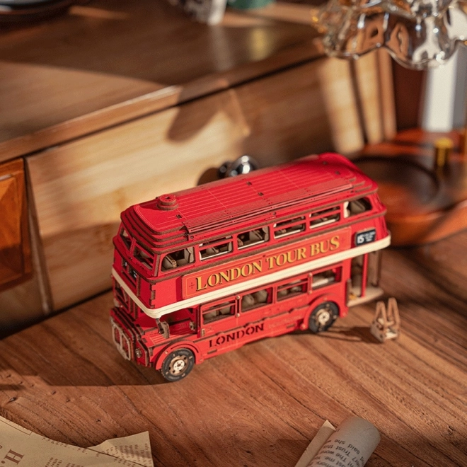 3D drewniana układanka londyński piętrowy autobus