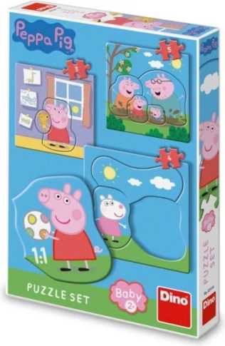 Zestaw puzzli Peppa Pig: Rodzina 3–5 elementów dla maluchów