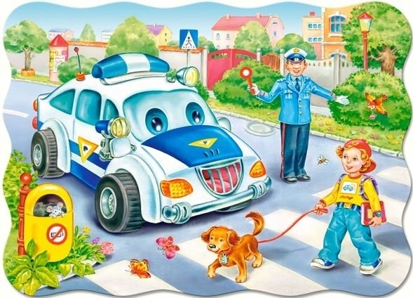 Puzzle droga do szkoły dla dzieci