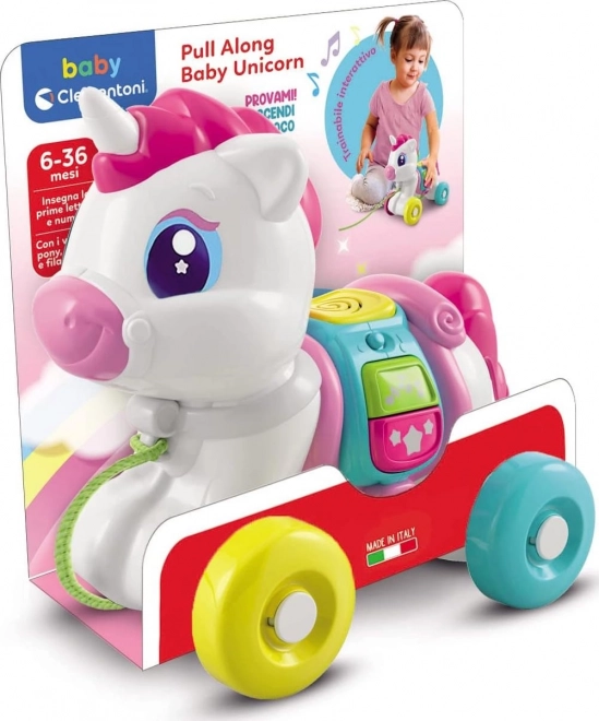 CLEMENTONI BABY Interaktywny ciągnący jednorożec