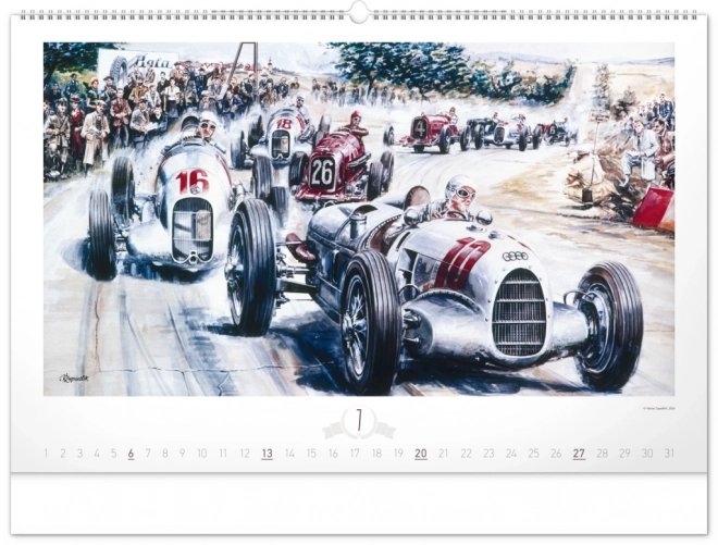Kalendarz ścienny NOTIQUE Oldtimery – Václav Zapadlík 2025, 64 x 42 cm