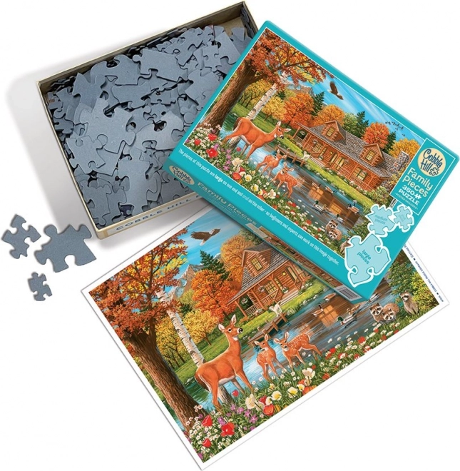 COBBLE HILL Rodzinne puzzle Staw przy domku 350 elementów