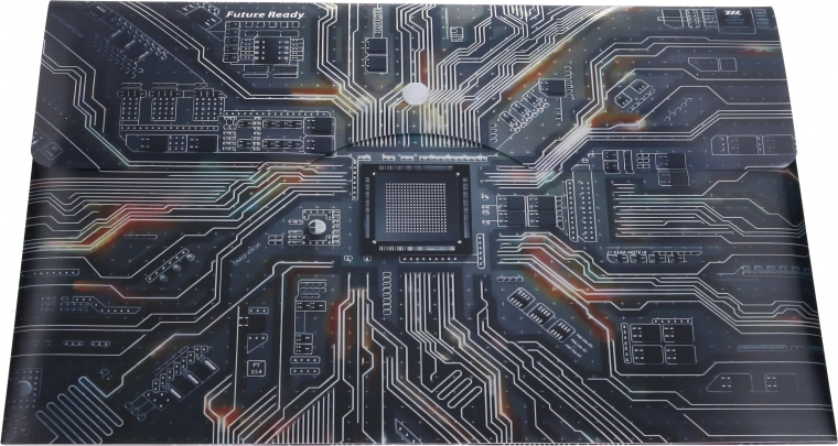 Design „Future Ready” z motywem płyty głównej