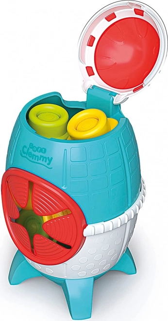 CLEMENTONI SOFT CLEMMY Pudełko Rakieta kosmiczna z 5 klockami
