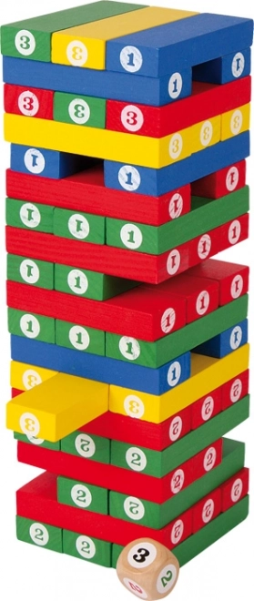 Małe Stopy Drewniana kolorowa gra Jenga