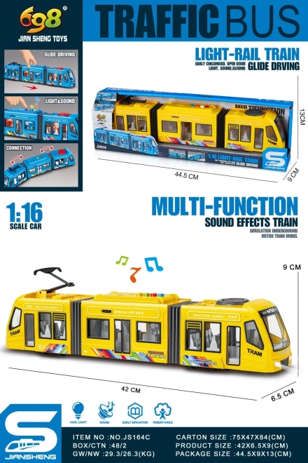 Żółty tramwaj do użytku wewnętrznego