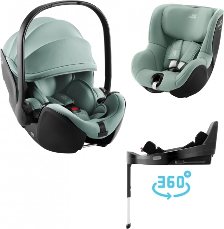 Kompletny zestaw fotelików samochodowych Britax Römer Baby-Safe Pro i Dualfix 5Z, Jade Green