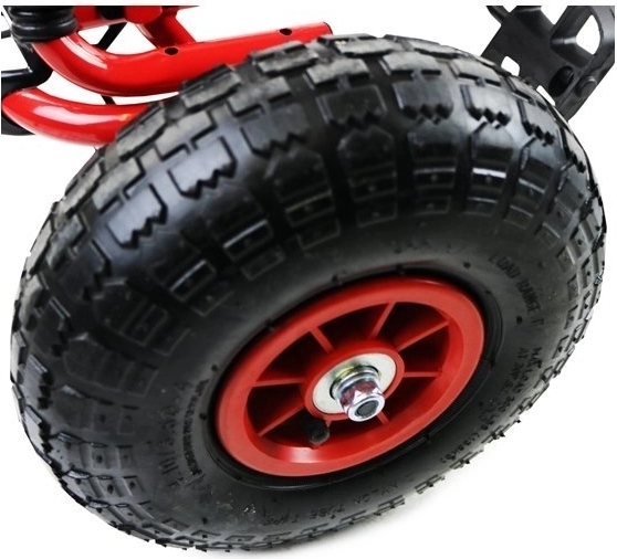Pedałowy gokart powietrzny + Nadmuchiwane opony + Regulowane siedzenie – Czerwona