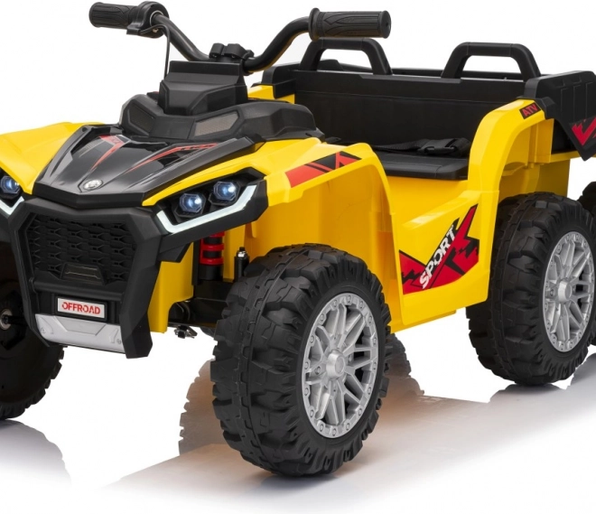 Żółty sportowy dziecięcy quad TX ATV