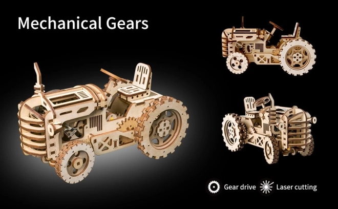 RoboTime 3D drewniane mechaniczne puzzle Traktor