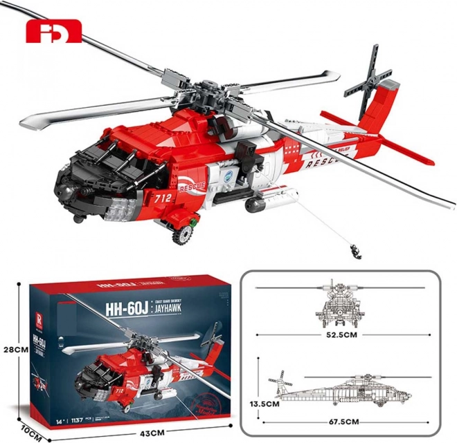 Klocki konstrukcyjne – śmigłowiec ratunkowy HH-60J Jayhawk, 1137 elementów