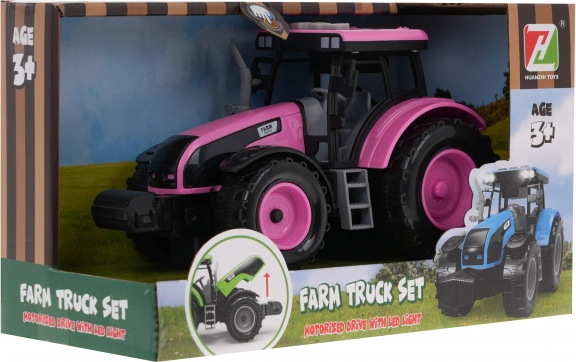 Interaktywny różowy traktor dla dzieci 3+ z dźwiękami i światłami LED