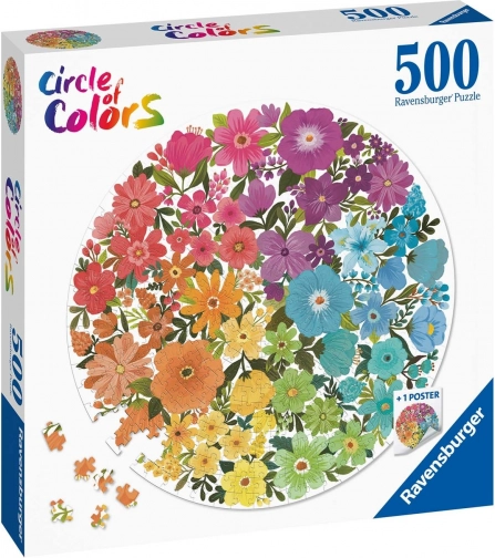 ravensburger puzzle koło kolorów – kwiaty 500 elementów