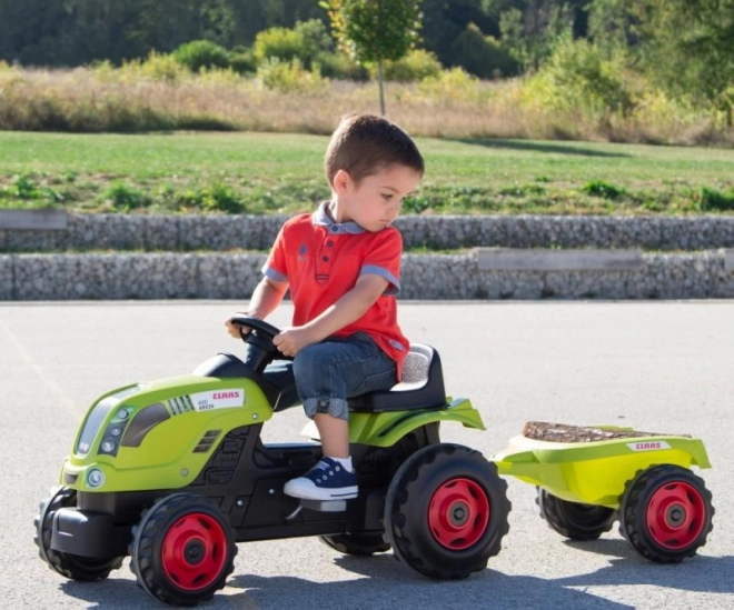 Traktor na pedały CLAAS Arion 400 z przyczepką zielony