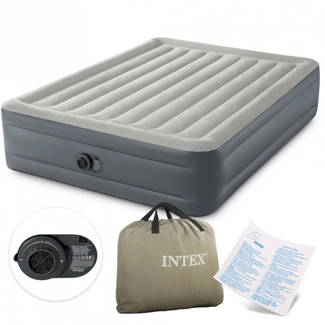 Duży materac dmuchany 203x152 cm z wbudowaną pompką INTEX 64126