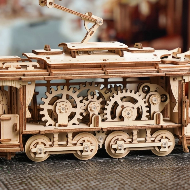 RoboTime 3D drewniane mechaniczne puzzle Tramwaj
