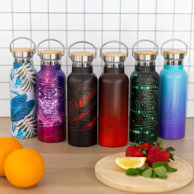 Termobutelka z bambusową zakrętką BAAGL Gradient niebiesko‑fioletowa 500 ml