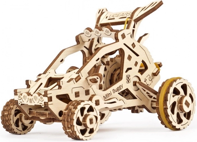 Drewniane mechaniczne puzzle 3D mini buggy UGEARS, 80 elementów