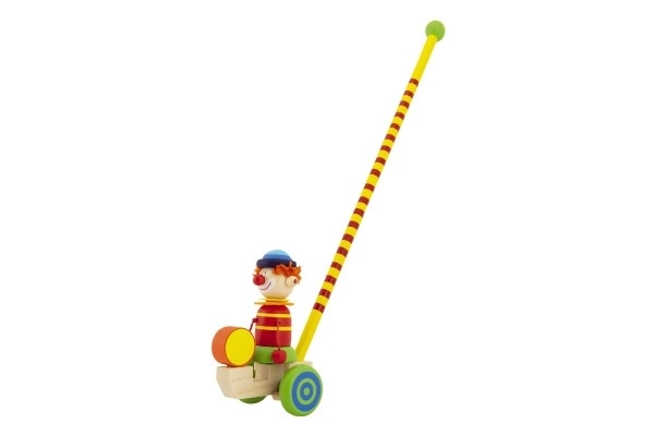 Drewniana pchacz klaun 60 cm