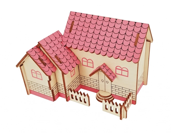 Woodcraft Drewniane 3D puzzle Fioletowy dom