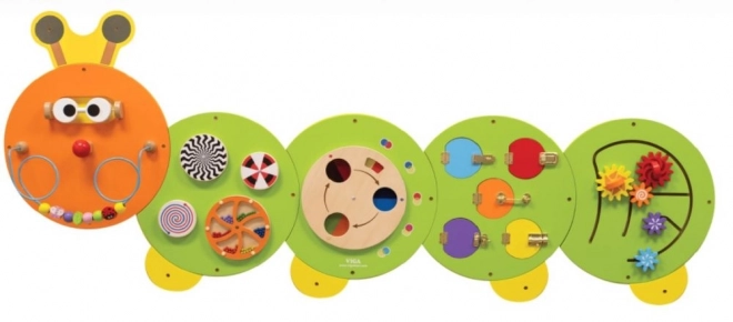 Drewniany montessori panel ścienny - gąsienica