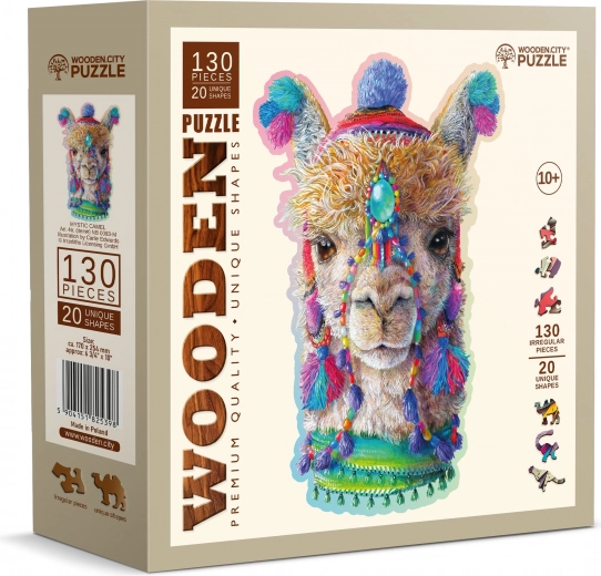Drewniane puzzle mistyczna lama 130 elementów WOODEN CITY