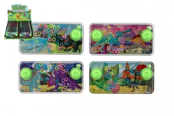 Wodna gra łamigłówka 11x6cm plastik dinozaur 4 rodzaje 24 szt. w pudełku