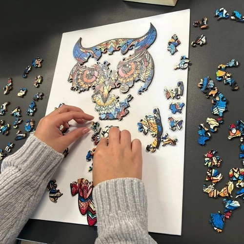 Drewniane puzzle sowa Kruzzel