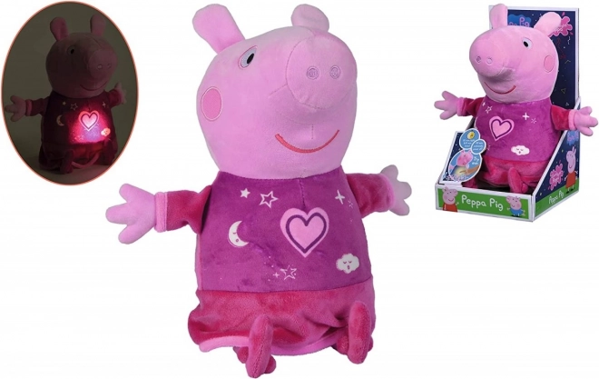 Peppa Pig 2w1 pluszowy sen, grający + światło, różowy, 25 cm