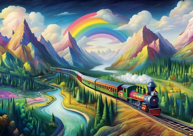 Tęczowy pociąg Puzzle 260 elementów