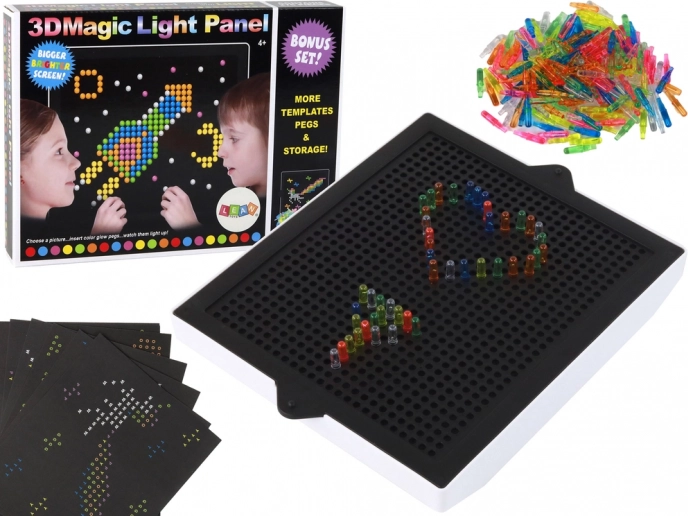 Magiczna świetlna tablica 3D z kołeczkami, 276 elementów